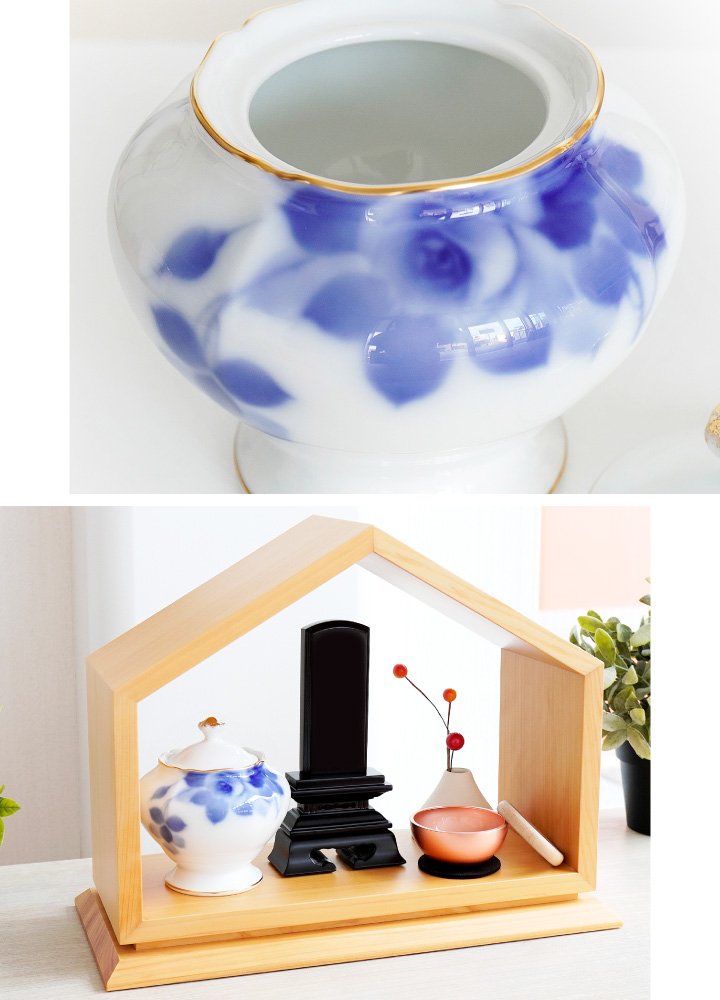 大倉陶園の最高級骨壷。