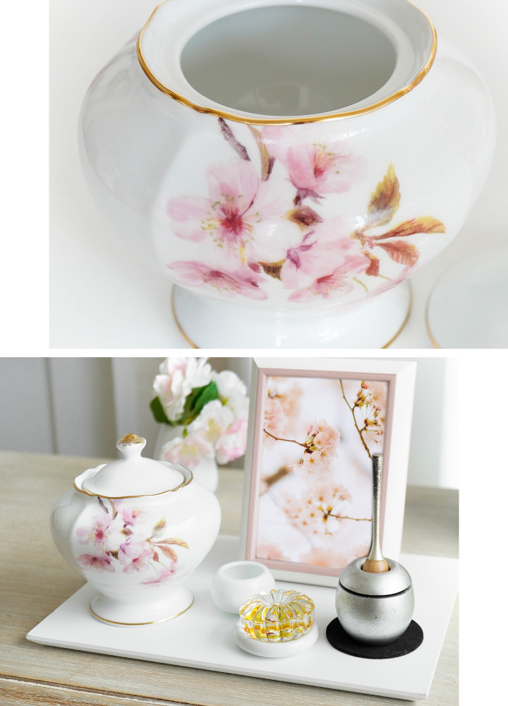 大倉陶園の最高級骨壷。