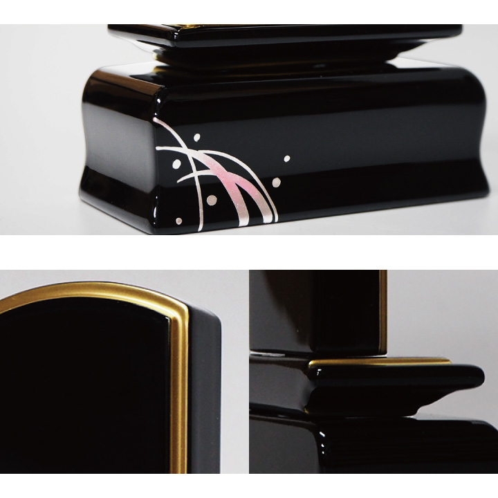 さりげない蒔絵の入ったシンプルモダンな美しい位牌「こよみ」