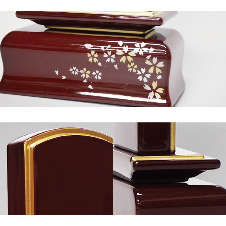 さりげない蒔絵の入ったシンプルモダンな美しい位牌「こよみ」