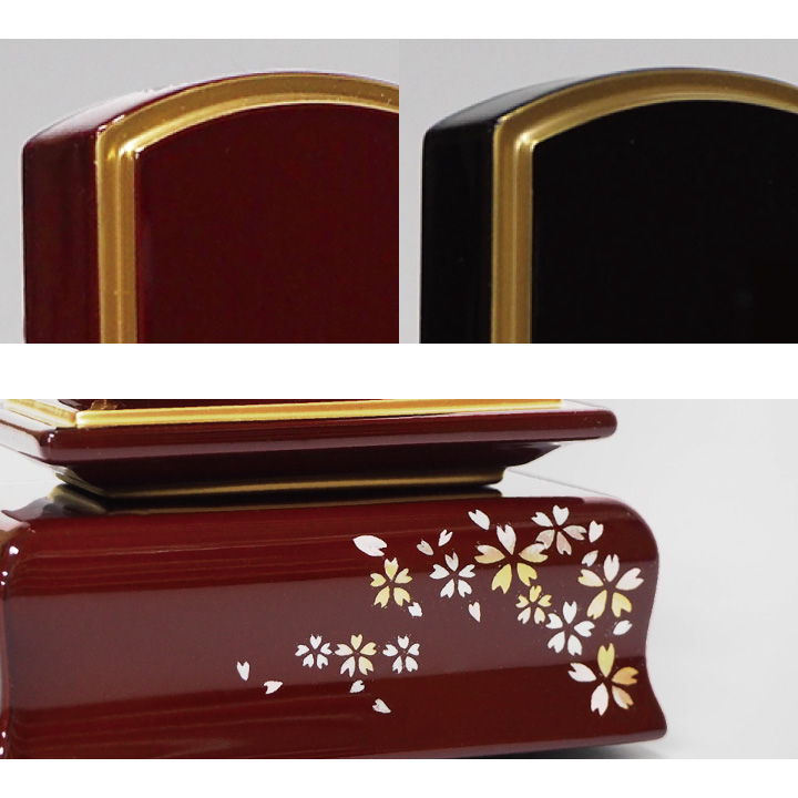 さりげない蒔絵の入ったシンプルモダンな美しい位牌「こよみ」