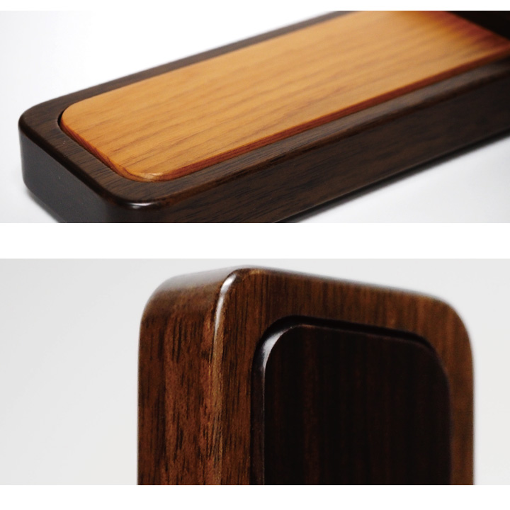 黒檀、紫檀、屋久杉の3種の高級木材とウォールナット(くるみ材)を使用した美しいお位牌「常葉」